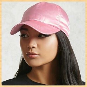 New Forever21 Pink Satin Baseball Cap